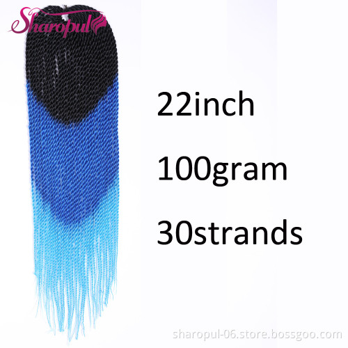 Senegalese Crochet Braids 22inch 30strands Synthetic Mix Ombre Color Twist Braiding Hair Extension 100gram